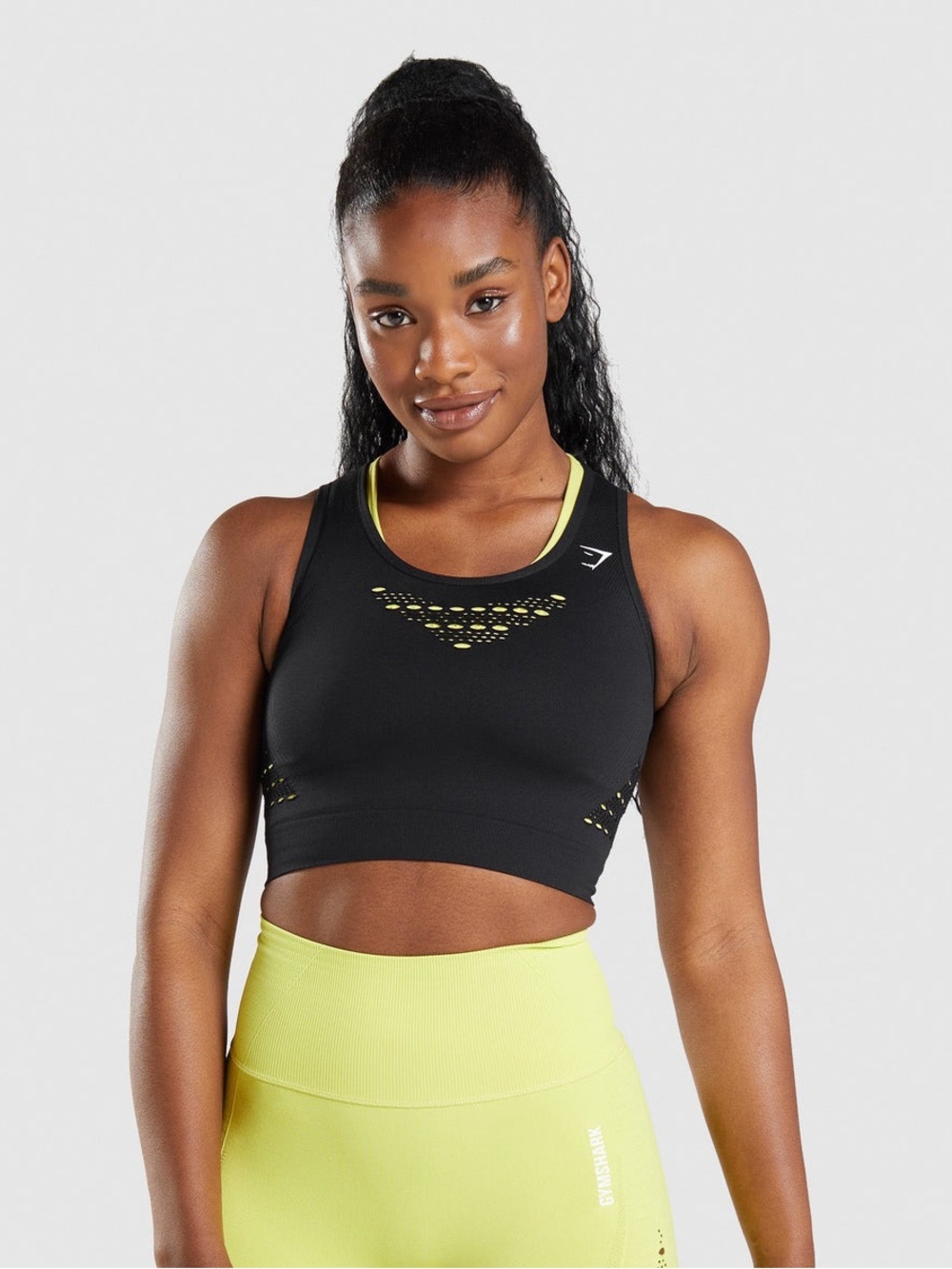 Gymshark Energy Black Seamless Performance Crop Sports Bra